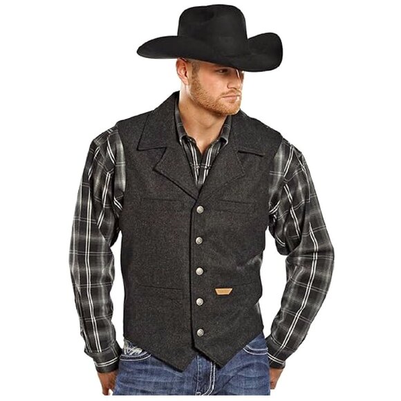 POWDER RIVER Panhandle Slim Montana Wool Button Up Vest Size XXL - Picture 7 of 11